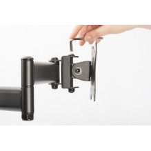 Stojak birkowy doubłowy z spaustukai, 2xLCD, max. 27", max. įkelti 8kg,uchylno-obrotowy 360° Stojak birkowy doubłowy z spaustukai, 2xLCD, max. 27", max. įkelti 8kg,uchylno-obrotowy 360°