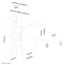 Neomounts WAH 10"-27" 1TFT 1 locītava melns Maks. 12KG Neomounts WAH 10"-27" 1TFT 1 locītava melns Maks. 12KG
