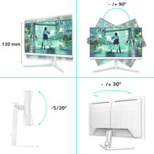 Monitors Philips Evnia 3000 24M2N3201P / 00 dators 60,5 cm (23.8") 1920 x 1080 px Full HD LCD White