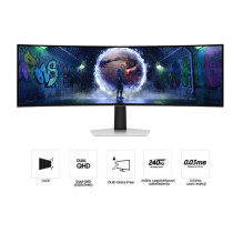 Samsung Odyssey S49DG934SU QD-OLED (124 cm (49 Zoll), silber, DQHD, Curved, HDMI, DP, Micro-HDMI, USB-C, 240Hz Panel)