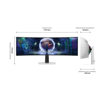 Samsung Odyssey S49DG934SU QD-OLED (124 cm (49 Zoll), silber, DQHD, Curved, HDMI, DP, Micro-HDMI, USB-C, 240Hz Panel)