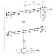 LogiLink Stovas ant stalo 4 monitoriams 13" - 32" (BP0046) LogiLink Stovas ant stalo 4 monitoriams 13" - 32" (BP0046)