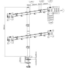 Manhattan galda turētājs 4 monitoriem 13" - 32" (461566) Manhattan galda turētājs 4 monitoriem 13" - 32" (461566)