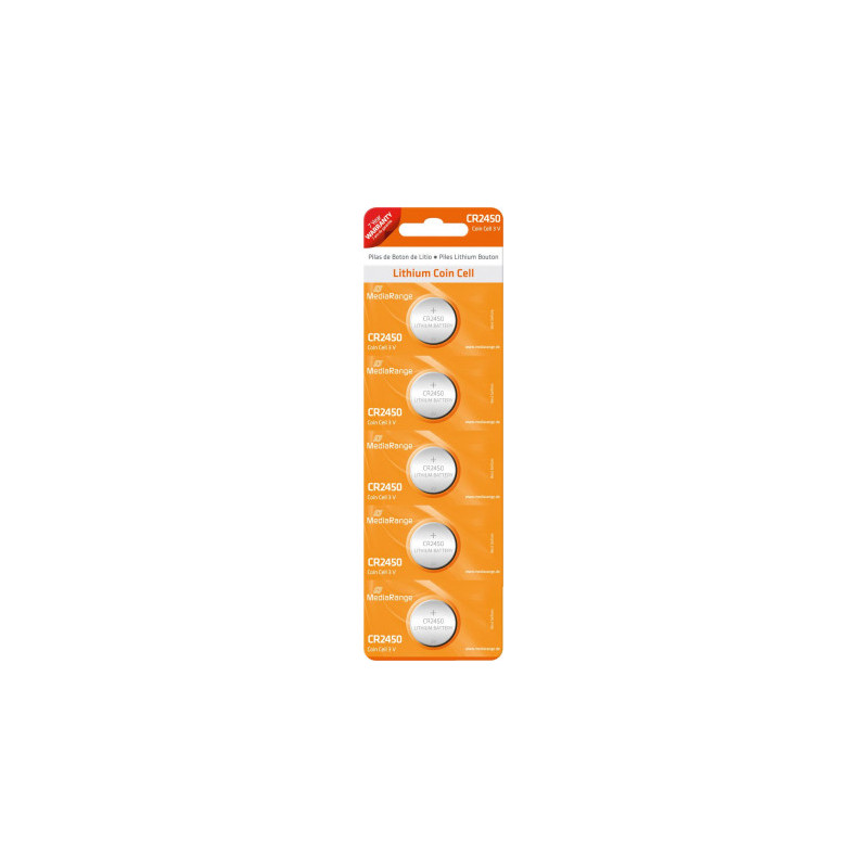 „MediaRange MRBAT138 CR2450“ 540 mAh pakuotė, 5 vnt.