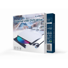 Gembird DVD-USB-031-BW išorinis USB DVD įrenginys, juodai baltas