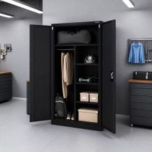 Iron Mate Mars Metallschrank für die Garage, RAL9005, 185 x 90 x 45 cm, schwarz
