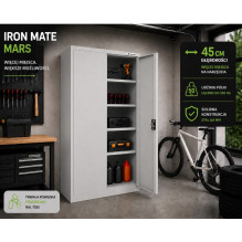 Iron Mate MARS Metal Garage Cabinet 185 x 90 x 45 Grey RAL7035