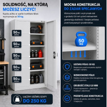 Iron Mate MARS Metal Garage Cabinet 185 x 90 x 45 Grey RAL7035