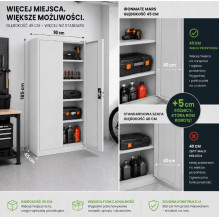Iron Mate MARS Metal Garage Cabinet 185 x 90 x 45 Grey RAL7035