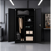 Iron Mate SATURN Metal Utility Cupboard 185x90x45 Black RAL9005