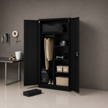 Iron Mate SATURN Metal Utility Cupboard 185x90x45 Black RAL9005
