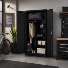 Iron Mate SATURN Metal Utility Cupboard 185x90x45 Black RAL9005