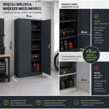 Iron Mate MARS Metal Garage Cabinet 185 x 90 x 45 Anthracite RAL7016 Iron Mate MARS Metal Garage Cabinet 185 x 90 x 45 Anthracite RAL7016