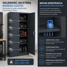 Iron Mate MARS Metal Garage Cabinet 185 x 90 x 45 Anthracite RAL7016 Iron Mate MARS Metal Garage Cabinet 185 x 90 x 45 Anthracite RAL7016