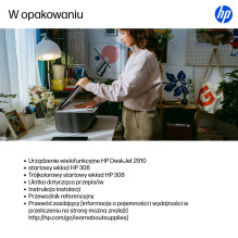 HP DeskJet 2910 Wireless All-in-One Color Printer, Instant Ink