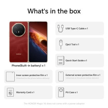 Honor MAGIC V6 16,6 cm (6,52 colio) hibridinė dviguba SIM kortelė 5G C tipo USB 16 GB 512 GB 6660 mAh Red