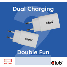 Club3D Gyvenimo būdo įkroviklis USB-C 30Watt. 2Stk baltas mažmeninės prekybos produktas Club3D Gyvenimo būdo įkroviklis USB-C 30Watt. 2Stk baltas mažmeninės prekybos produktas