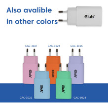 Club3D Gyvenimo būdo įkroviklis USB-C 30Watt. 2Stk baltas mažmeninės prekybos produktas Club3D Gyvenimo būdo įkroviklis USB-C 30Watt. 2Stk baltas mažmeninės prekybos produktas