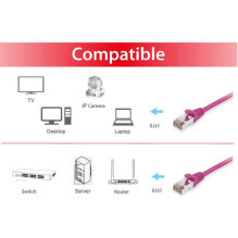 Equip Patchkabel Cat6 S / FTP 2xRJ45 25.00m lila LSZH polietileno maišelis