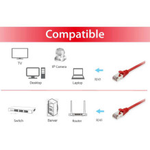 Equip Patch cable Cat6 S / FTP 2xRJ45 25.00m Red LSZH Polybag Equip Patch cable Cat6 S / FTP 2xRJ45 25.00m Red LSZH Polybag