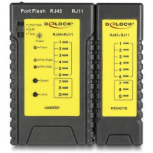 DELOCK tinklo testeris RJ45 / RJ12 LED prievadų ieškiklio funkcija DELOCK tinklo testeris RJ45 / RJ12 LED prievadų ieškiklio funkcija