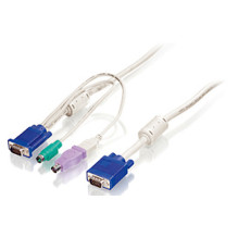 LevelOne KVM kabelis VGA- VGA, USB-A, PS / 2 5.00m White