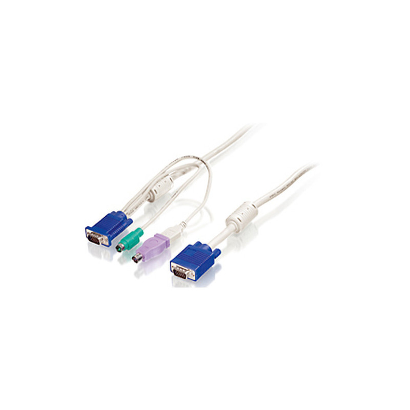 LevelOne KVM kabelis VGA- VGA, USB-A, PS / 2 5.00m White