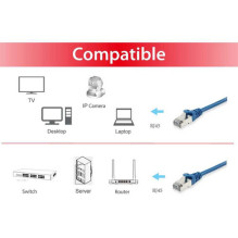 Equip Patch cable Cat6A S / FTP 2xRJ45 20.00m Blue LSZH Polybag Equip Patch cable Cat6A S / FTP 2xRJ45 20.00m Blue LSZH Polybag