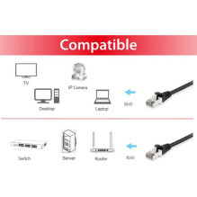 Equip Patch cable Cat6 S / FTP 2xRJ45 25.00m Black LSZH Polybag Equip Patch cable Cat6 S / FTP 2xRJ45 25.00m Black LSZH Polybag