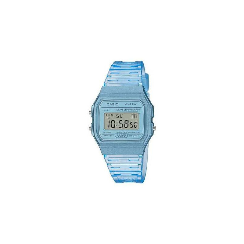 CASIO F-91WS-2 Kolekcija Unisex Skaitmeninis riešinis laikrodis, Blue