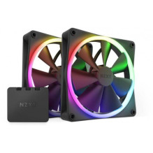 Nzxt F140 RGB 140mm 2-pack ir RGB valdiklio korpuso ventiliatorius RF-R14DF-B1