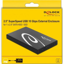 DELOCK išorinis korpusas 2,5" SATA USB 3.1 juodas 42611