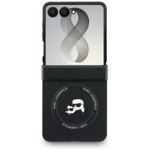 KARL LAGERFELD case for SAMSUNG GALAXY Z FLIP 8 compatible with MagSafe (Karl&amp;Choupette Saffiano Pins) black