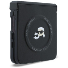 KARL LAGERFELD case for SAMSUNG GALAXY Z FLIP 8 compatible with MagSafe (Karl&amp;Choupette Saffiano Pins) black