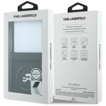 KARL LAGERFELD case for SAMSUNG GALAXY Z FLIP 8 compatible with MagSafe (Karl&amp;Choupette Saffiano Pins) black