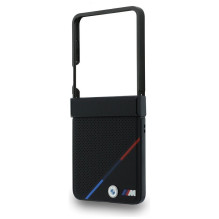 BMW case for SAMSUNG GALAXY Z FLIP 8 compatibile with MagSafe (Leather Perforated Tricolor Stripe Metal Logos) black BMW case for SAMSUNG GALAXY Z FLIP 8 compatibile with MagSafe (Leather Perforated Tricolor Stripe Metal Logos) black