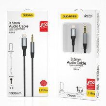 Audio kabelis Dudao L11Pro Lightning to 3.5mm 1.0m juodas Audio kabelis Dudao L11Pro Lightning to 3.5mm 1.0m juodas