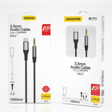 Audio kabelis Dudao L11ProT USB-C to 3.5mm 1.0m juodas Audio kabelis Dudao L11ProT USB-C to 3.5mm 1.0m juodas