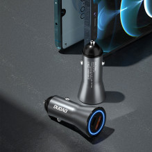 Automobilinis įkroviklis Dudao R4Max 55W USB-C / USB-A pilkas