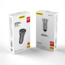Automobilinis įkroviklis Dudao R4Max 55W USB-C / USB-A pilkas