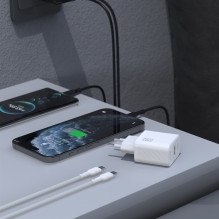 Įkroviklis Dudao A26TC GaN 25W USB-C / USB-A + USB-C to USB-C cable 1.0m baltas Įkroviklis Dudao A26TC GaN 25W USB-C / USB-A + USB-C to USB-C cable 1.0m baltas