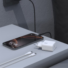 Įkroviklis Dudao A27C GaN 25W USB-C + USB-C to USB-C cable 1.0m baltas Įkroviklis Dudao A27C GaN 25W USB-C + USB-C to USB-C cable 1.0m baltas