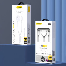 USB kabelis Dudao A12MAX-2in1 USB-C to iWatch / Lightning 20W 1.2m baltas USB kabelis Dudao A12MAX-2in1 USB-C to iWatch / Lightning 20W 1.2m baltas
