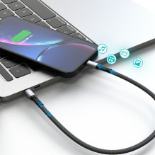 USB kabelis Dudao L10P USB-C to Lightning 20W 0.23m juodas USB kabelis Dudao L10P USB-C to Lightning 20W 0.23m juodas