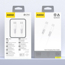 USB kabelis Dudao L25SC USB-C to USB-C 60W 2.0m baltas