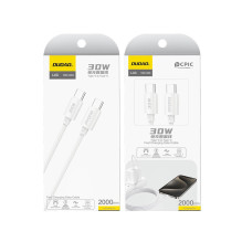 USB kabelis Dudao L4C USB-C to USB-C 30W 2.0m baltas USB kabelis Dudao L4C USB-C to USB-C 30W 2.0m baltas