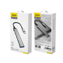 USB šakotuvas Dudao A16T 4-in-1 adapter USB-C to 3xUSB2.0 + USB3.0 pilkas USB šakotuvas Dudao A16T 4-in-1 adapter USB-C to 3xUSB2.0 + USB3.0 pilkas