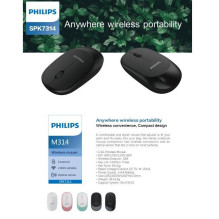 Philips M314 Stylish &amp; Compact Wireless Mouse 3 btn. 800 / 1000 / 1200 / 1600dpi Black