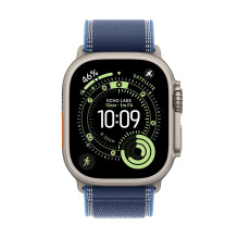 Apple Watch Ultra 3 GPS + Cellular 49mm Natural Titanium Case with Blue / Bright Blue Trail Loop - S / M