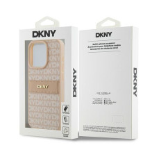 DKNY DKNY Leather Mono Stripe & Metal Logo case for iPhone 15 Pro - pink DKNY DKNY Leather Mono Stripe & Metal Logo case for iPhone 15 Pro - pink